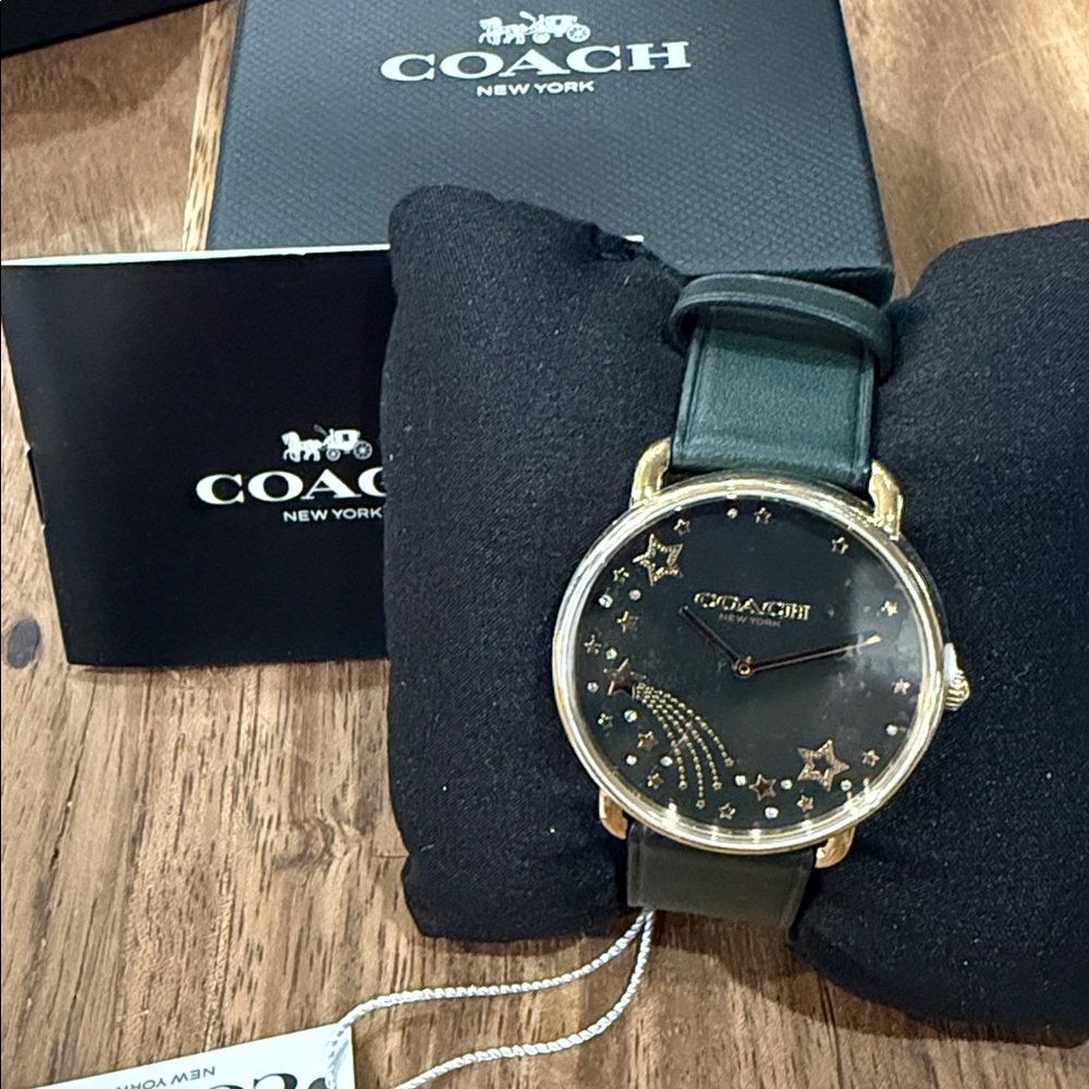 NWT Coach Watch with Green Strap and Gold Starry Face - Picture 5 of 9